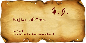 Hajka János névjegykártya